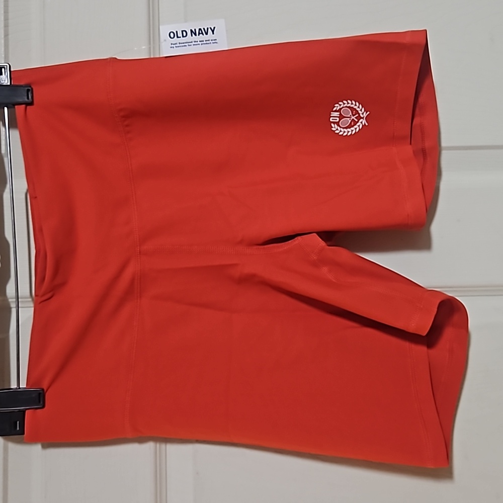 OLD NAVY ACTIVE: POWERSOFT HIGH RISE BIKE SHORT: RED: NEW WITH TAGS: SIZE L